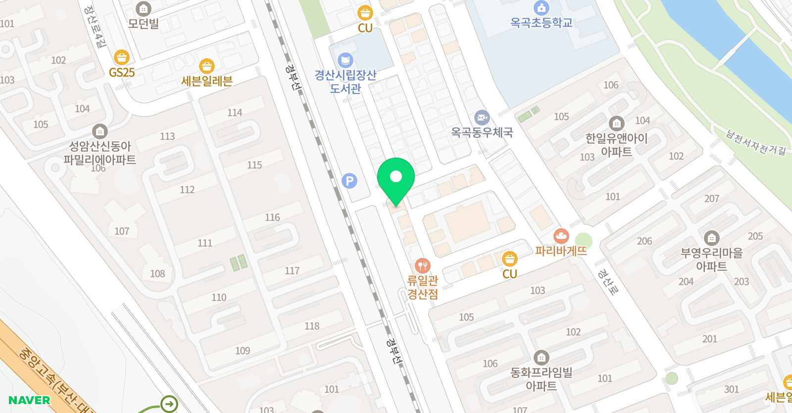 영어종결센터 옥곡학원 위치