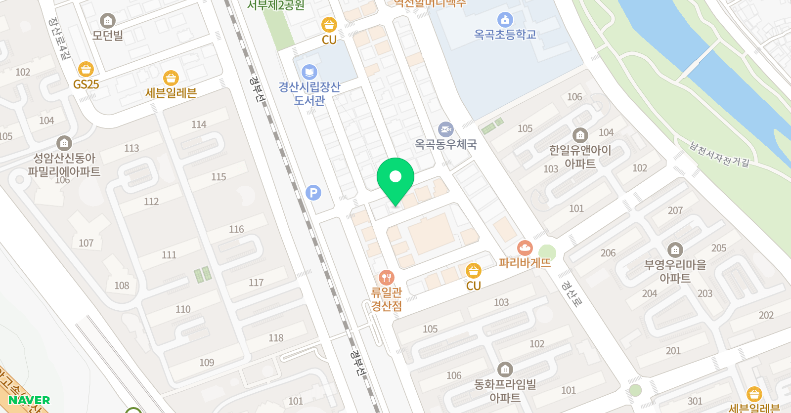딱풀리는수학옥곡학원 위치