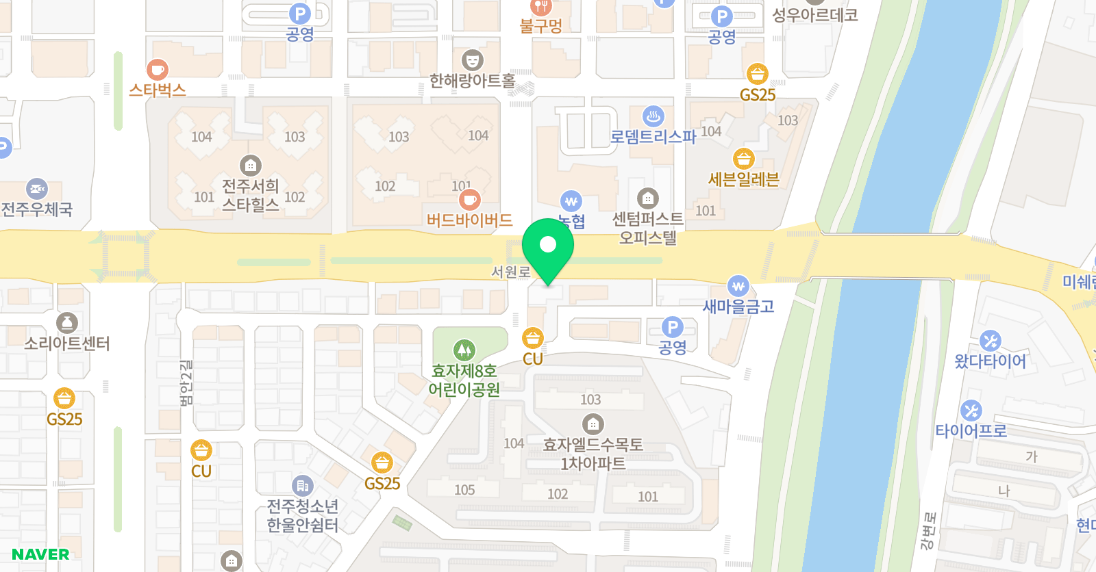 청담 어학원 전주브랜치 위치