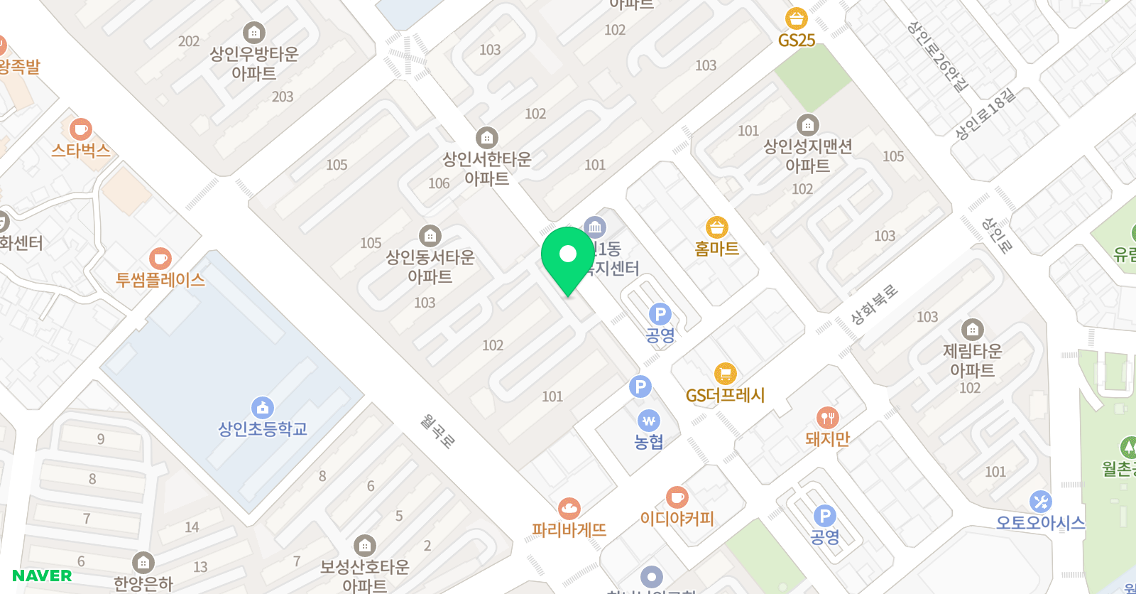 쌤통 수학학원 위치