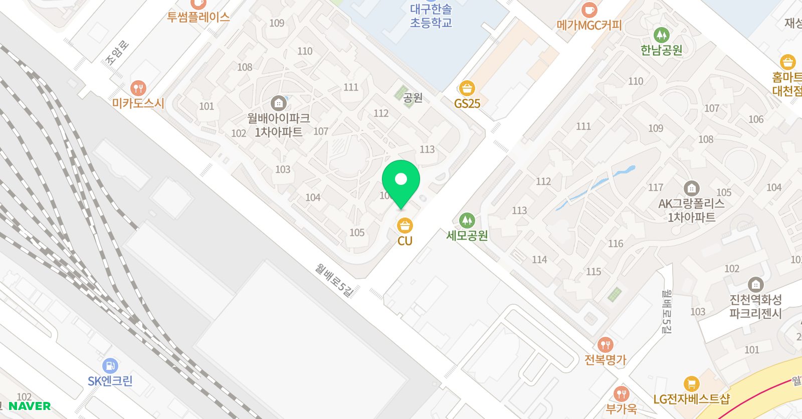 뮤엠 영어 월배점 위치