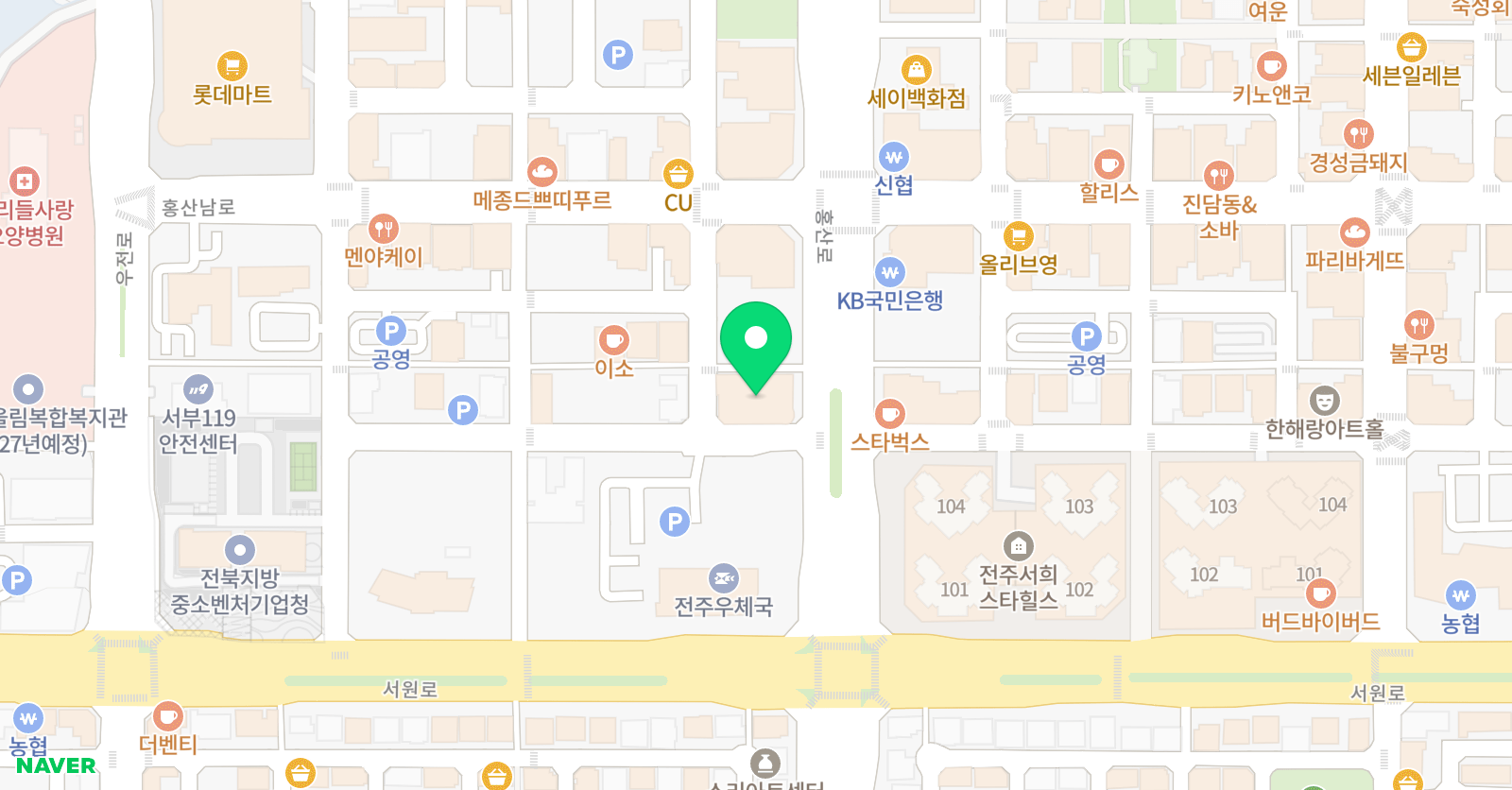 오늘도신이나 학원 효자점 위치