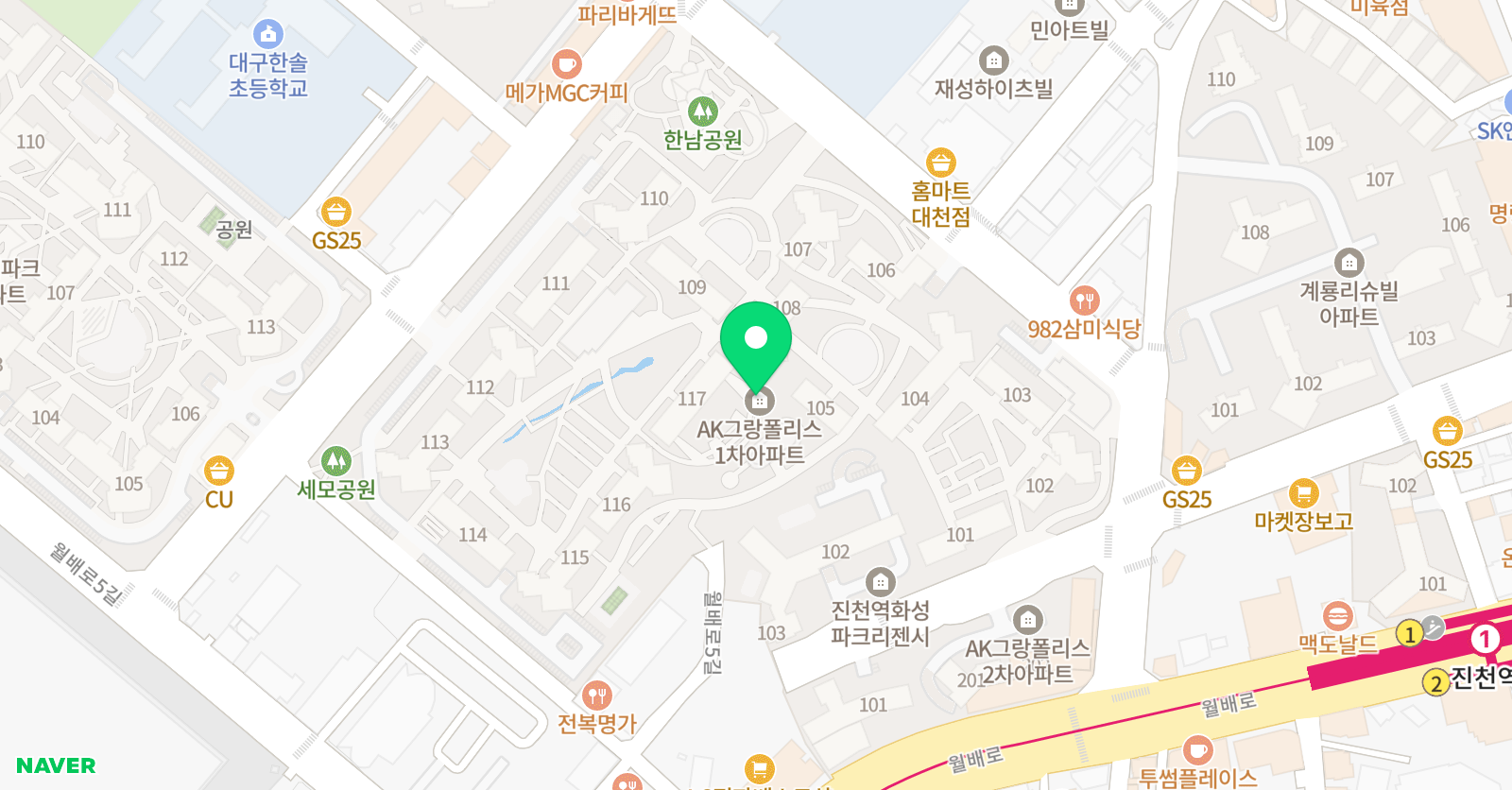 뮤엠영어 AK점 위치