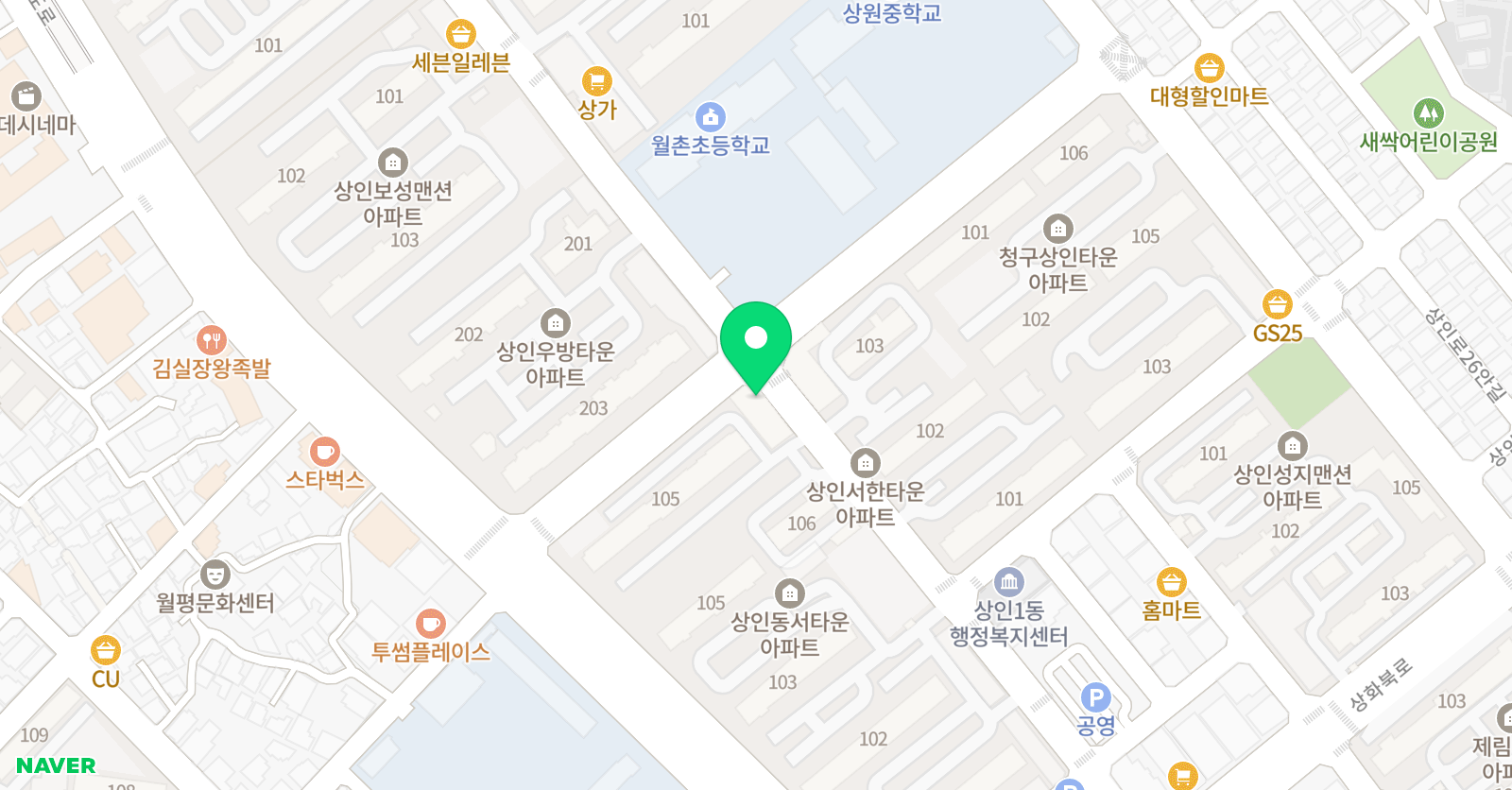 월촌미래엔 수학학원 위치