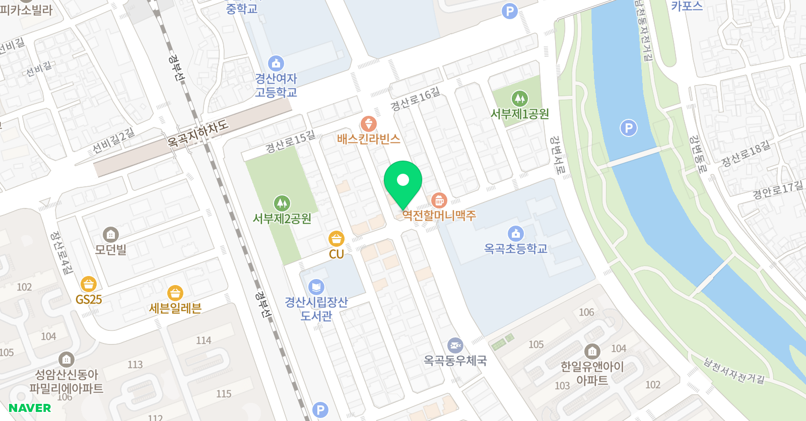 100 영어 위치