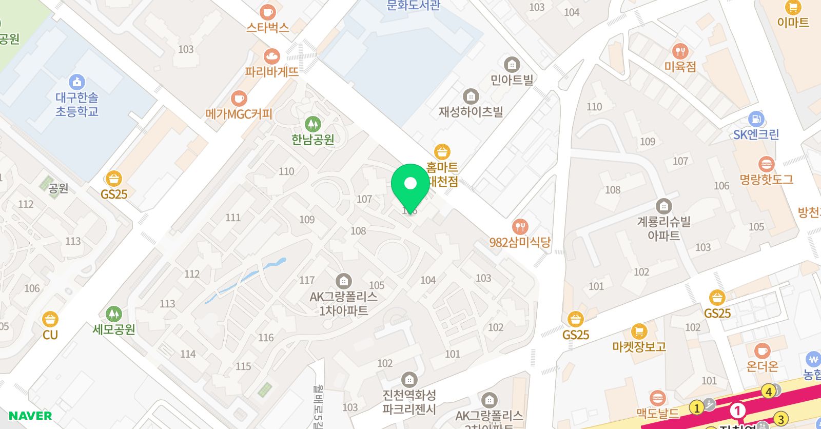 아소비 진천역AK점 위치
