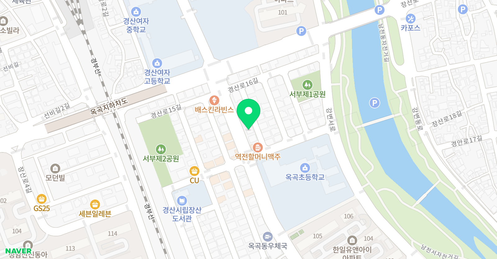홍샘 국어 위치