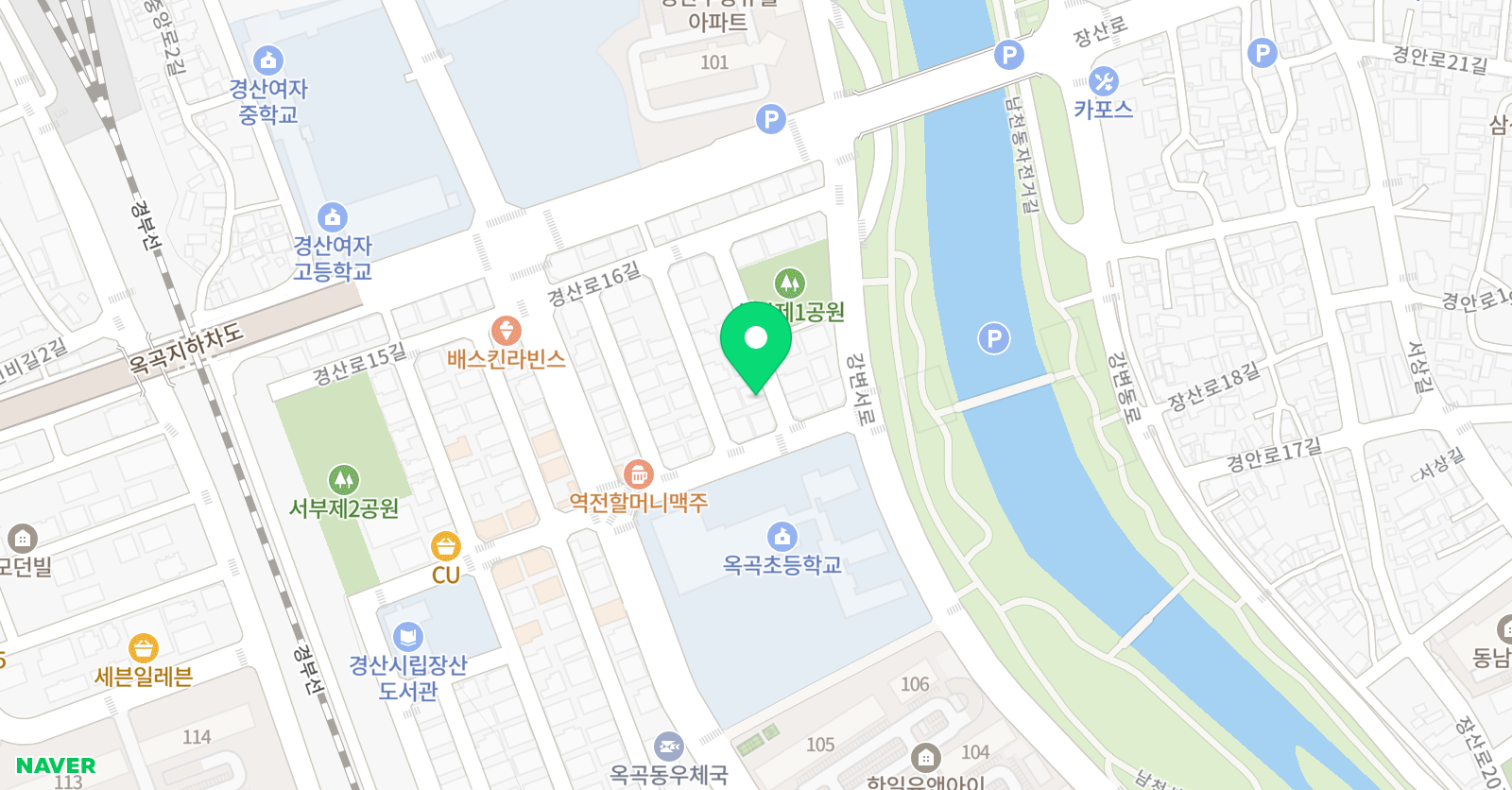 다숲 독서논술국어 공부방 옥곡동 위치