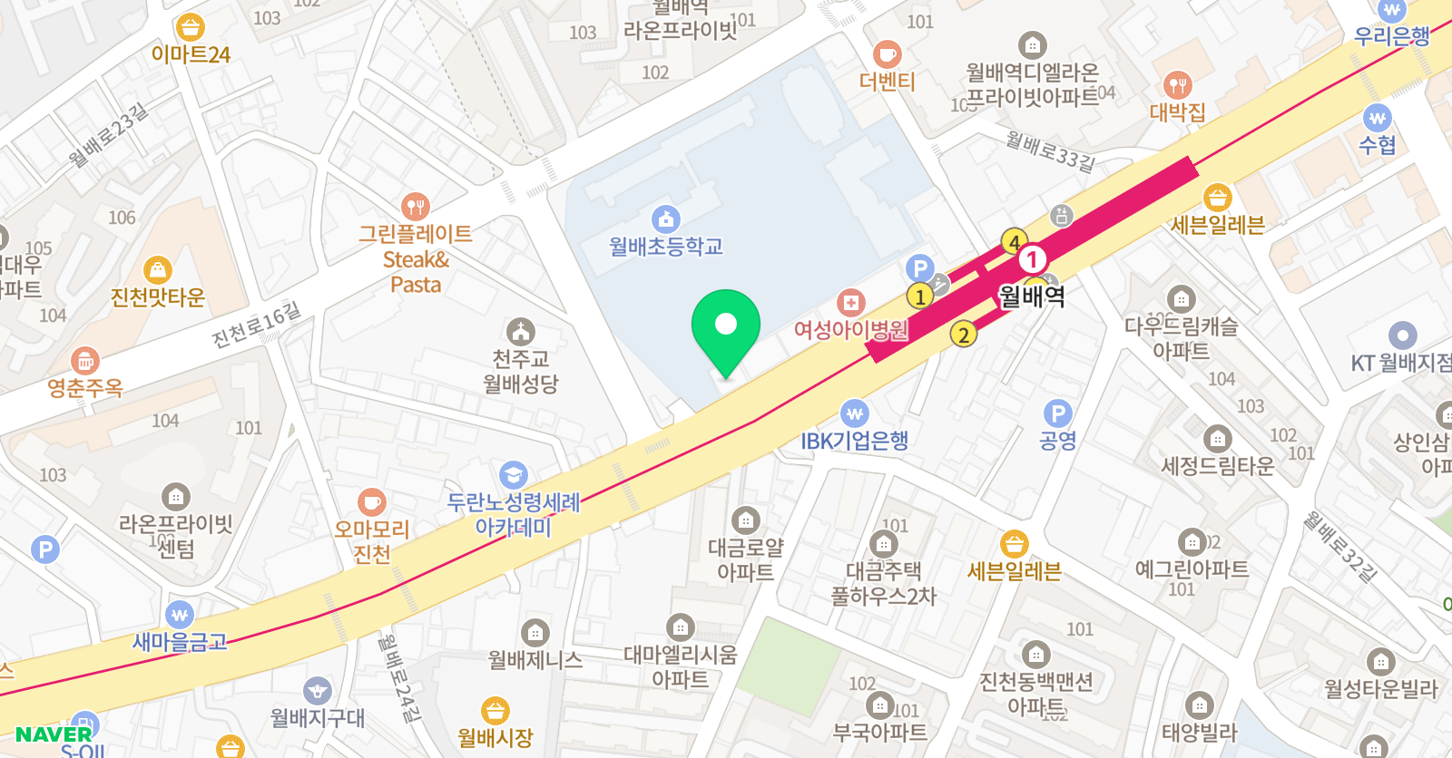 너의 곁, 피아노 음악학원 위치