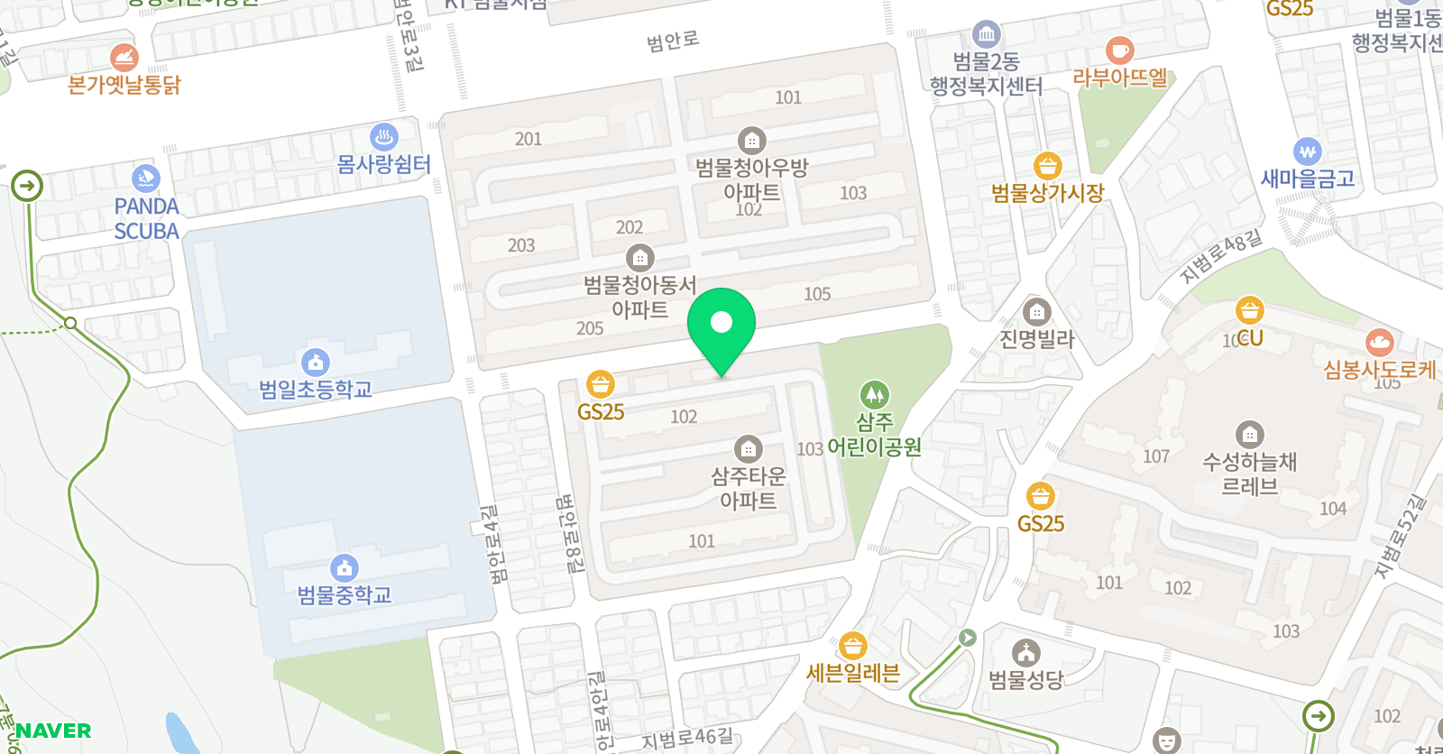 정샘 수학교습소 위치