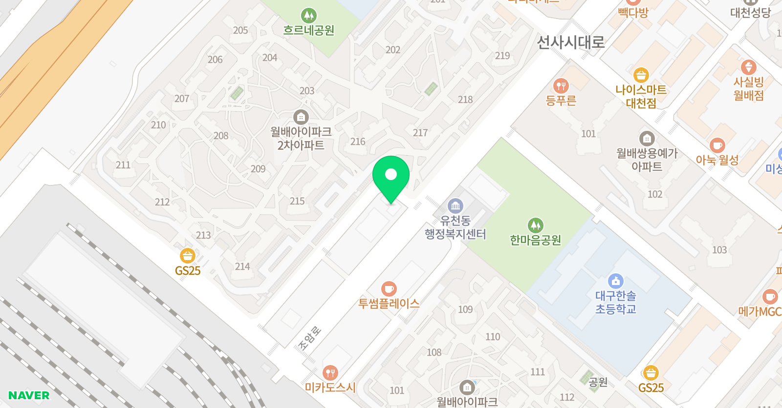 뚱딴지뮤지엄 미술학원 2호관 위치