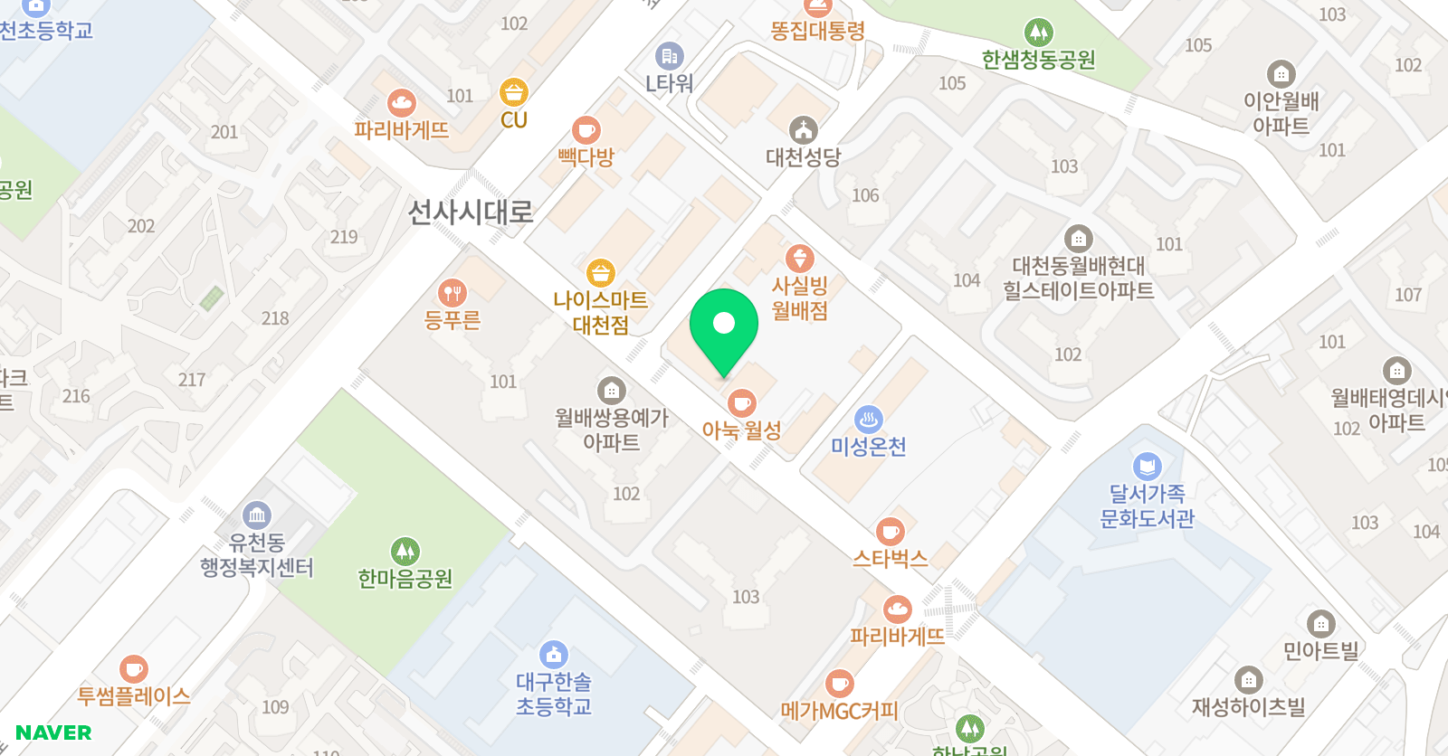 W 영어학원 대구달서캠퍼스 위치