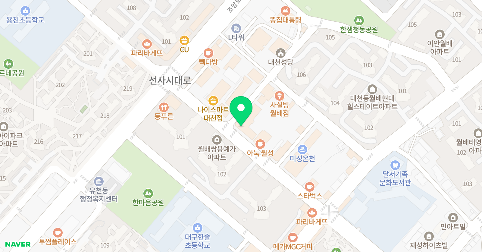 짐스 키즈스포츠센터 대구월배점 위치