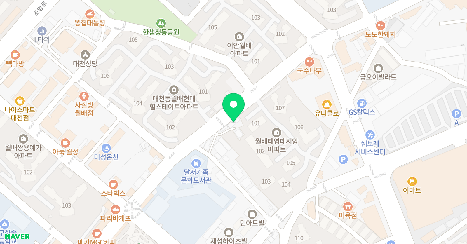 한미르무지개태권도장 위치