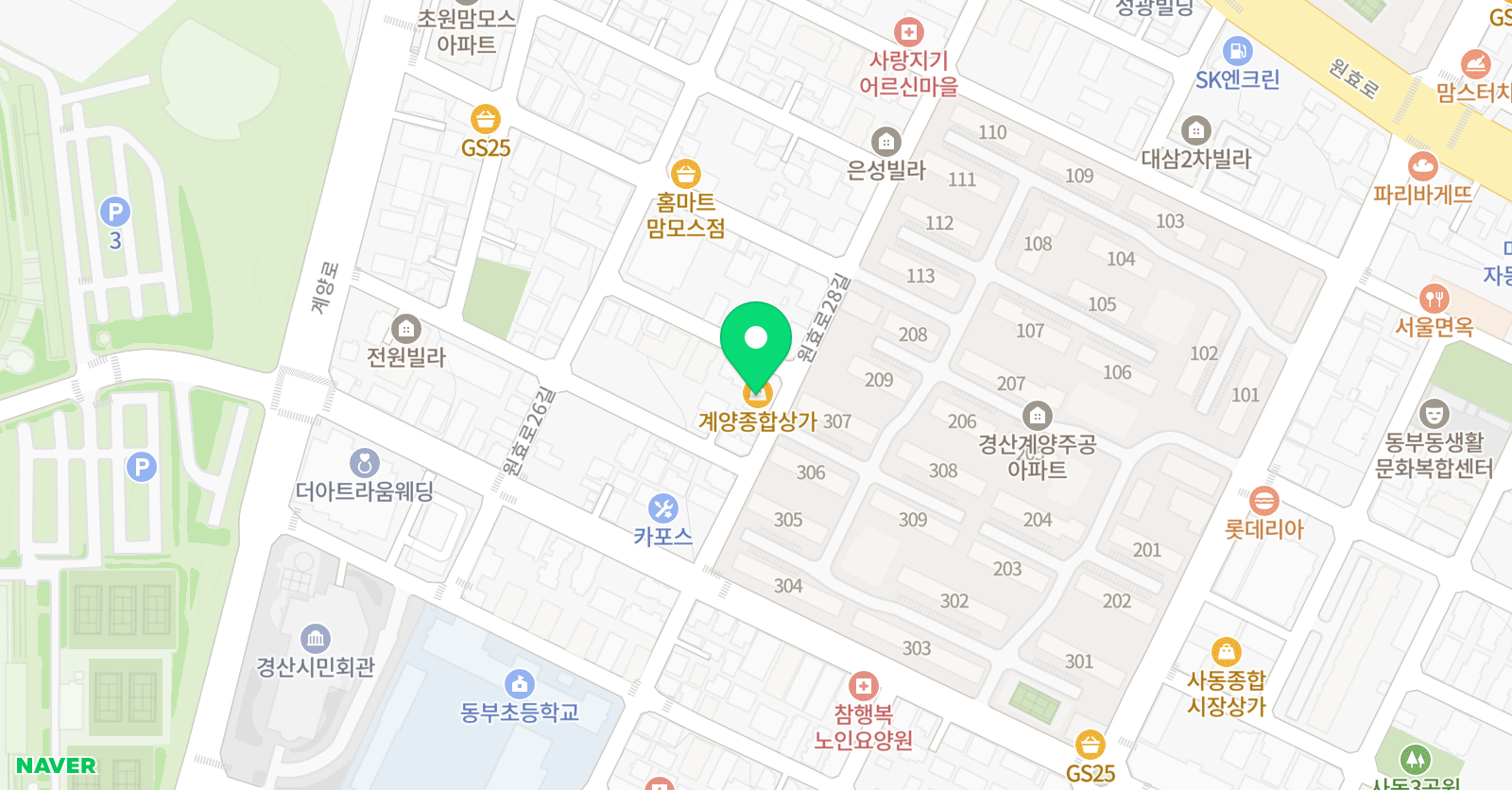와이에스배움터 학원 위치