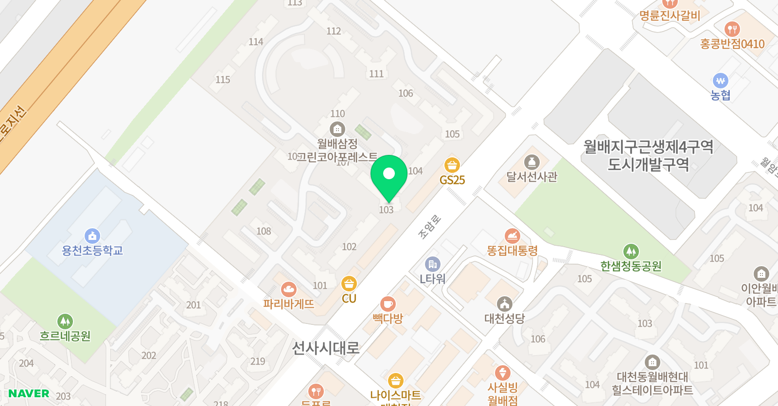 기탄사고력교실 월배삼정포레스트점 위치