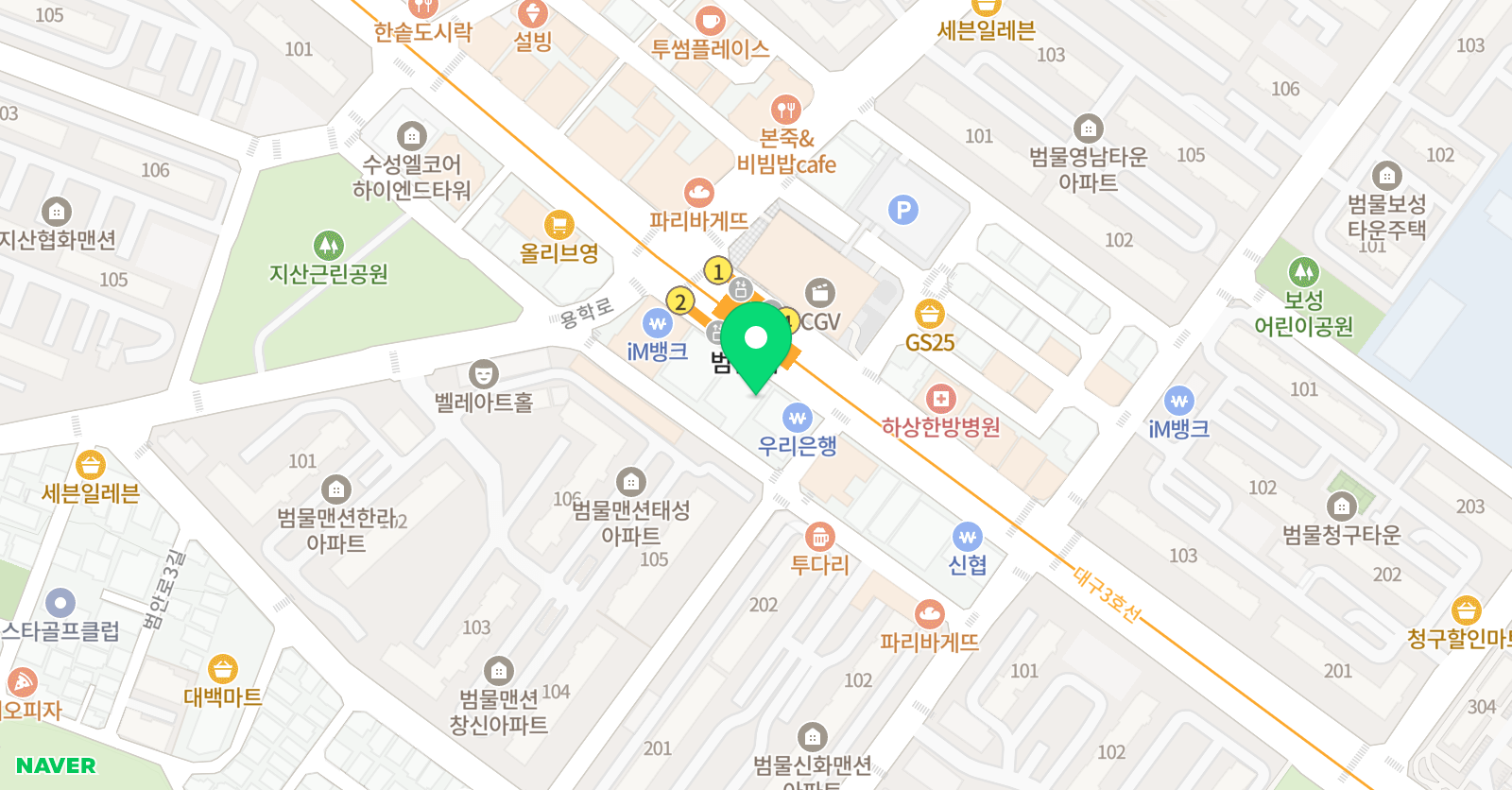 튼튼영어마스터클럽 범물학원 위치