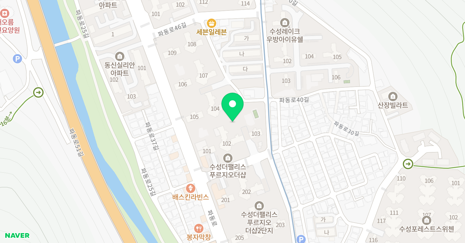 기탄사고력교실 수성푸르지오더샵점 위치