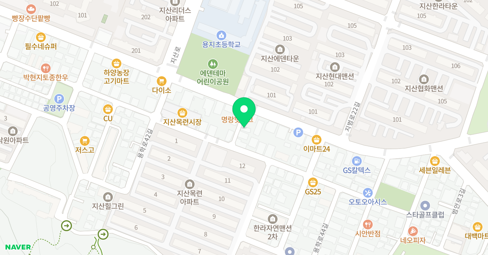 JNJ실용음악학원 지산점 위치