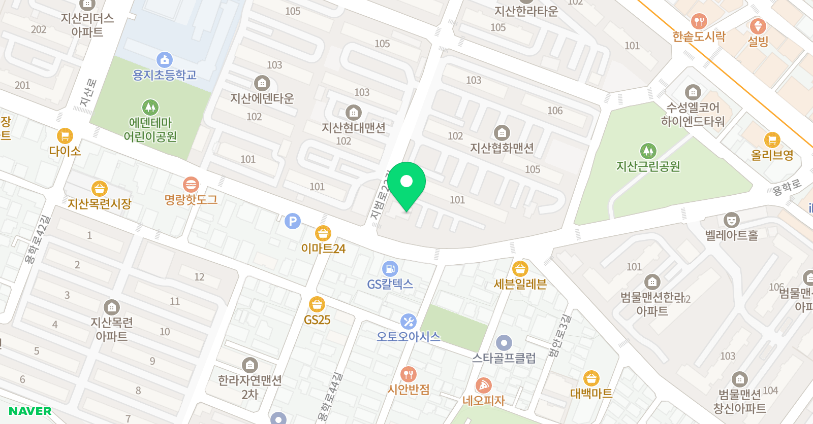 강산넘버원 유아체능단 위치