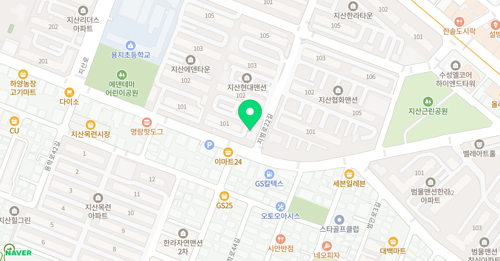 스마트해법 영어 지산현대점 위치