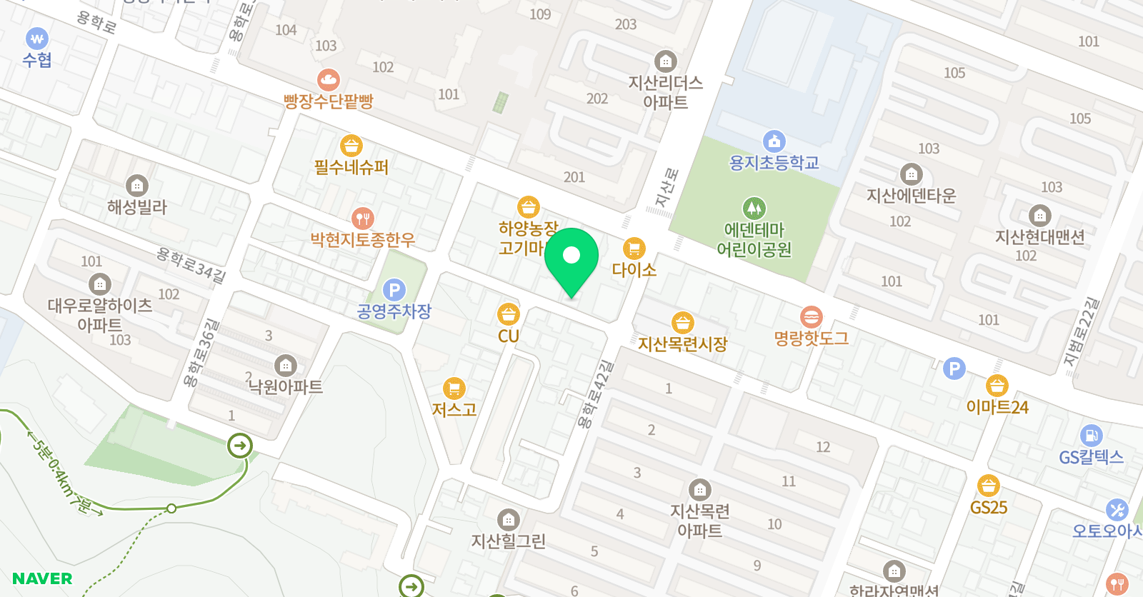 그린아트스콜레 지산범물점 위치