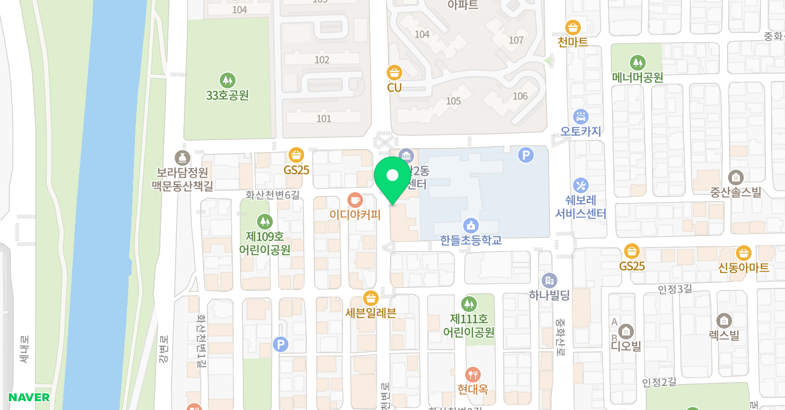 헬로키즈풀 중화산점 위치