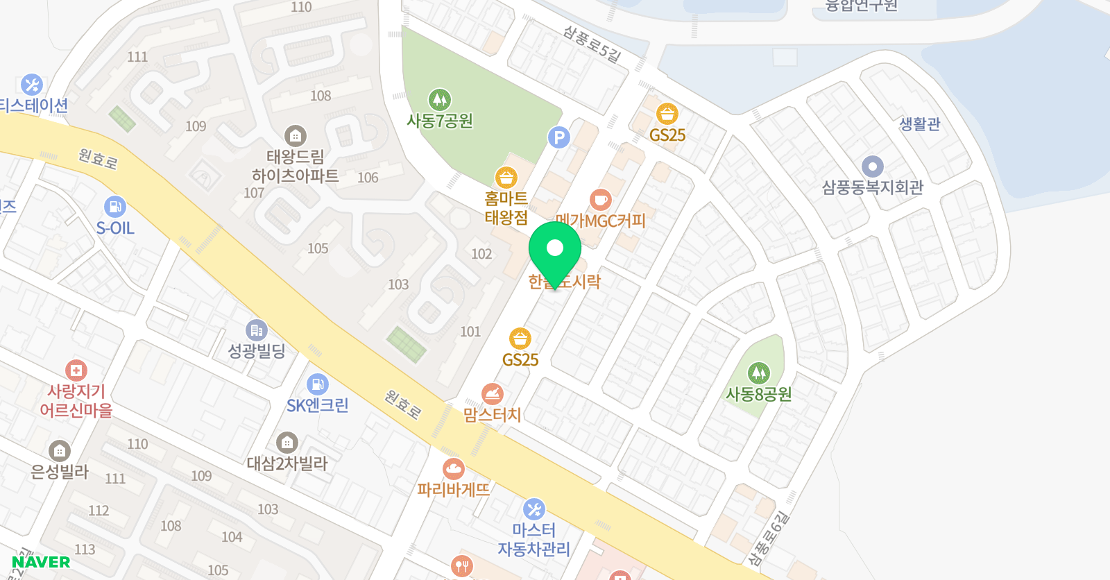 산돌MTA태권도 경북 삼풍동점 위치