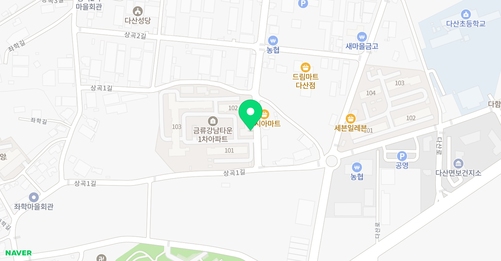 GnB 영어전문학원 다산캠퍼스 위치