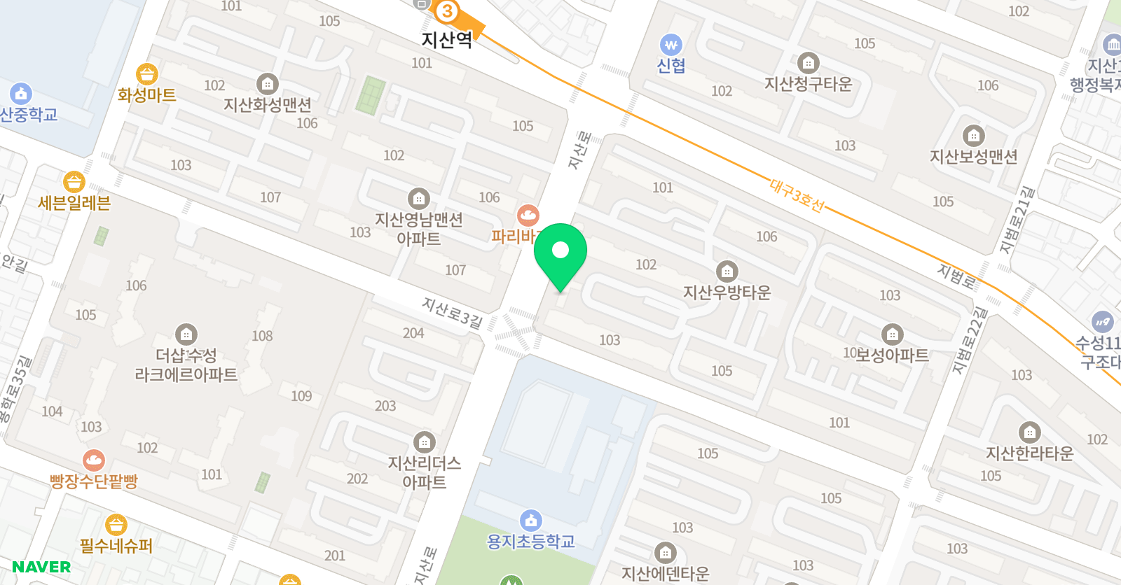뮤엠 영어학원 지산캠퍼스 위치
