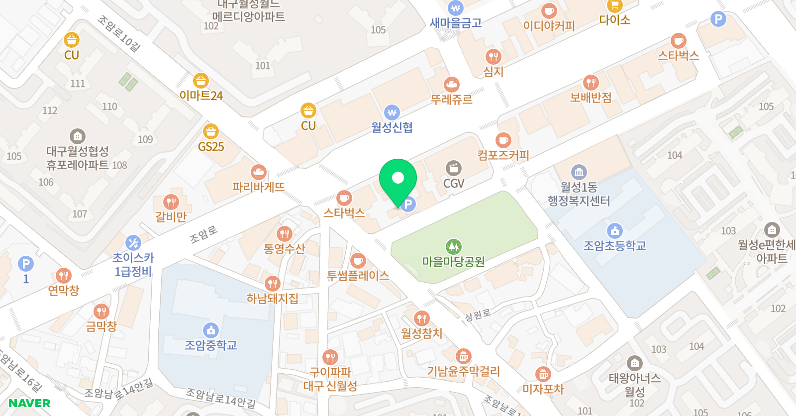 김샘 학원 상인월성캠퍼스 위치