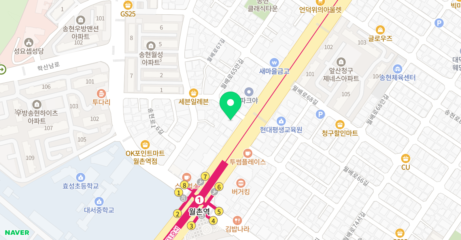 엠투스카이 영어학원 위치