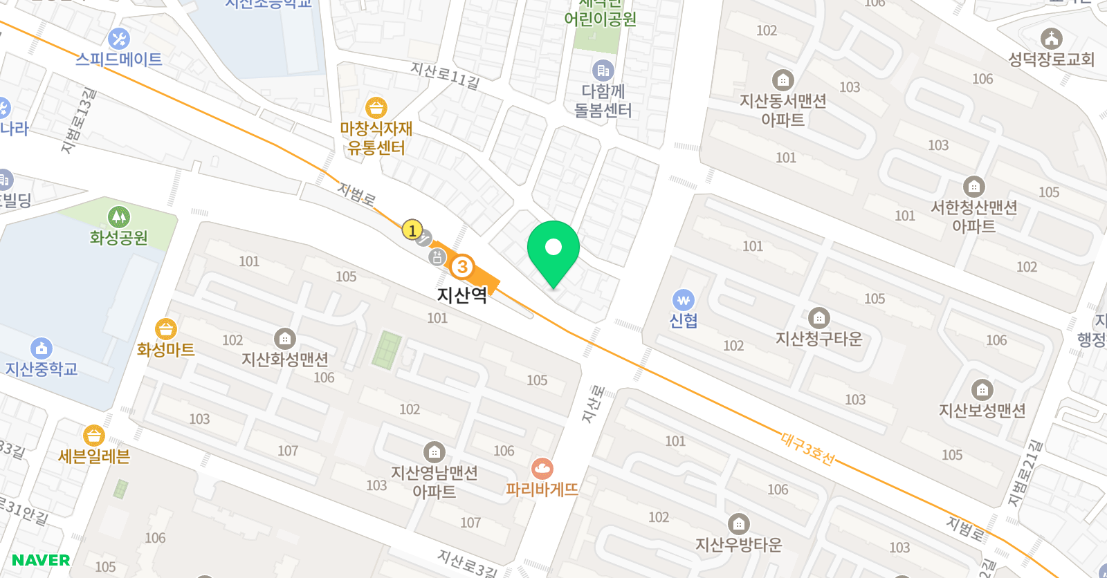 한우리독서토론논술 지산점 위치
