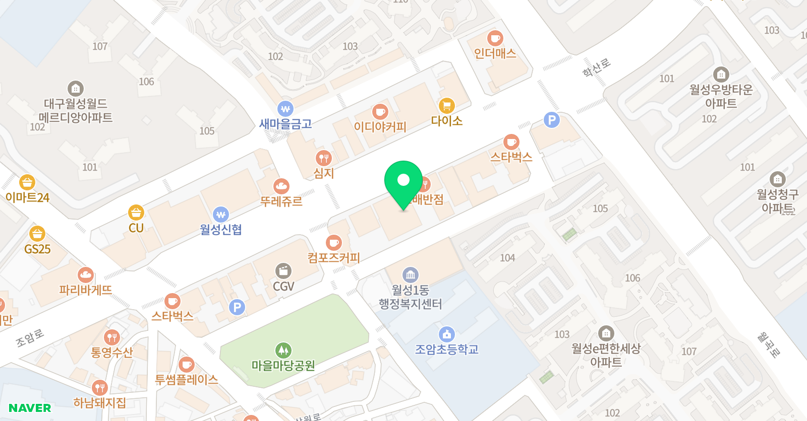 짐스아쿠아 월성점 위치