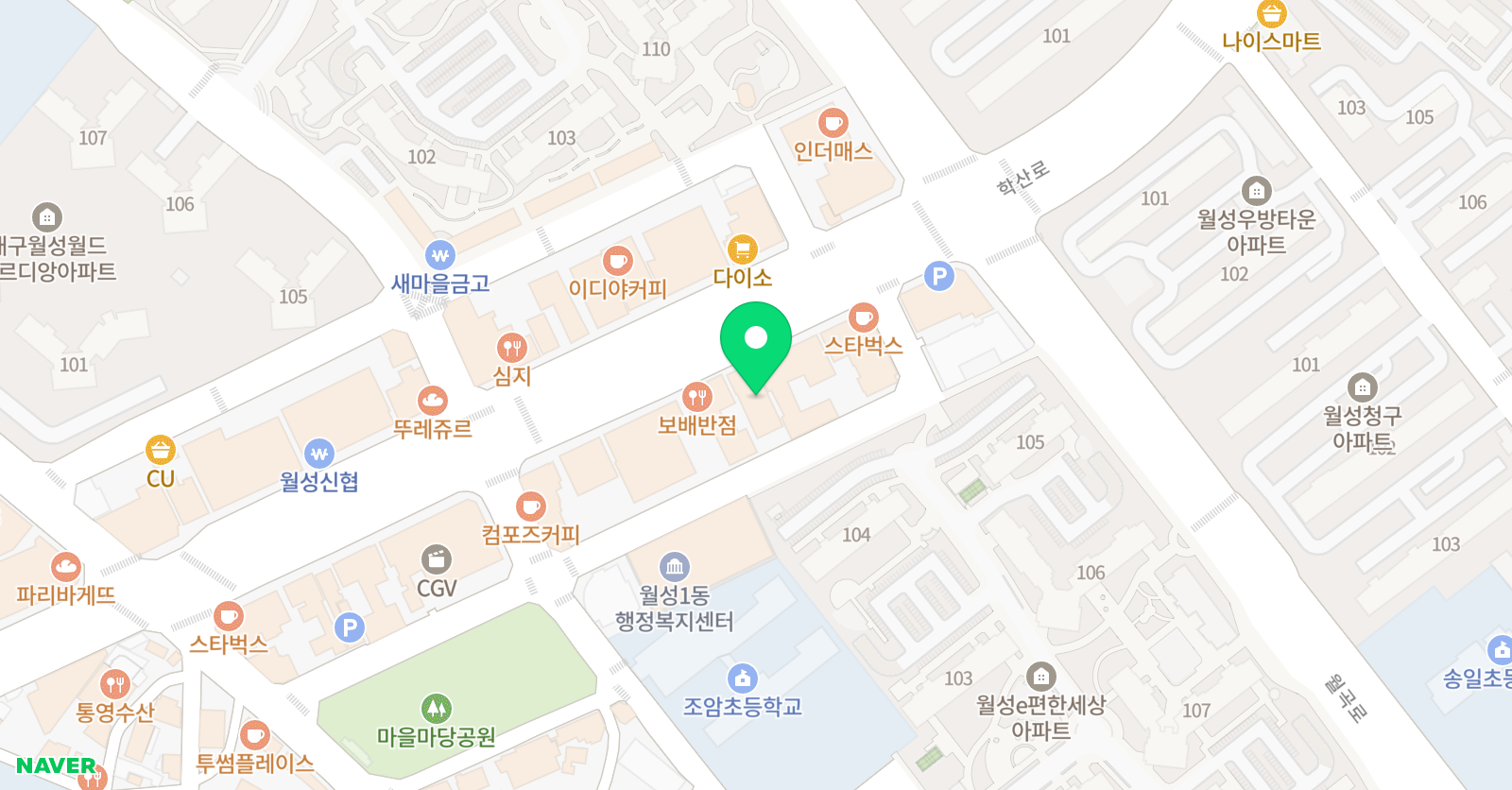에이닷 영어학원 대구달서지점 위치