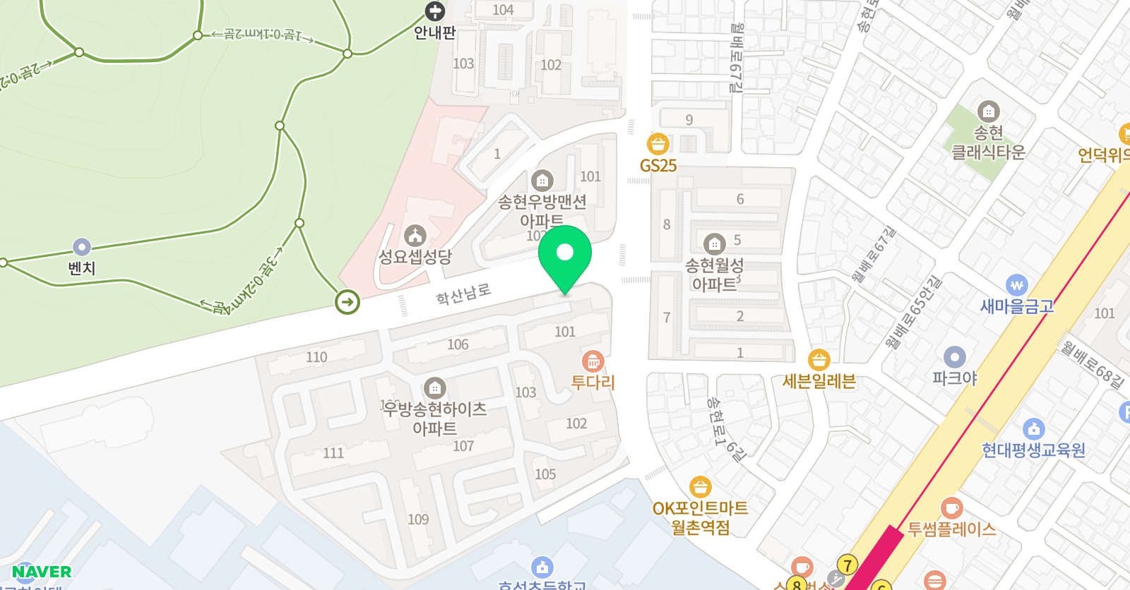 아이캔 송현 태권도장 점프윙스 줄넘기 클럽 위치