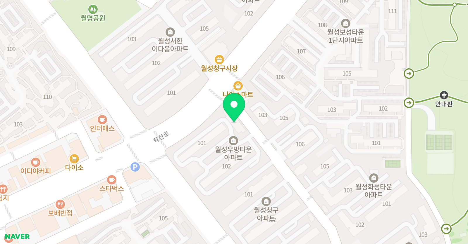 엠제이 통 수학 영어학원 위치