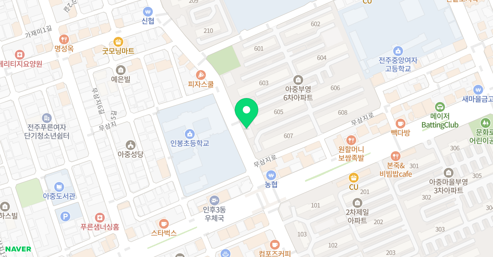 스마트해법 수학 학원 인봉초점 위치