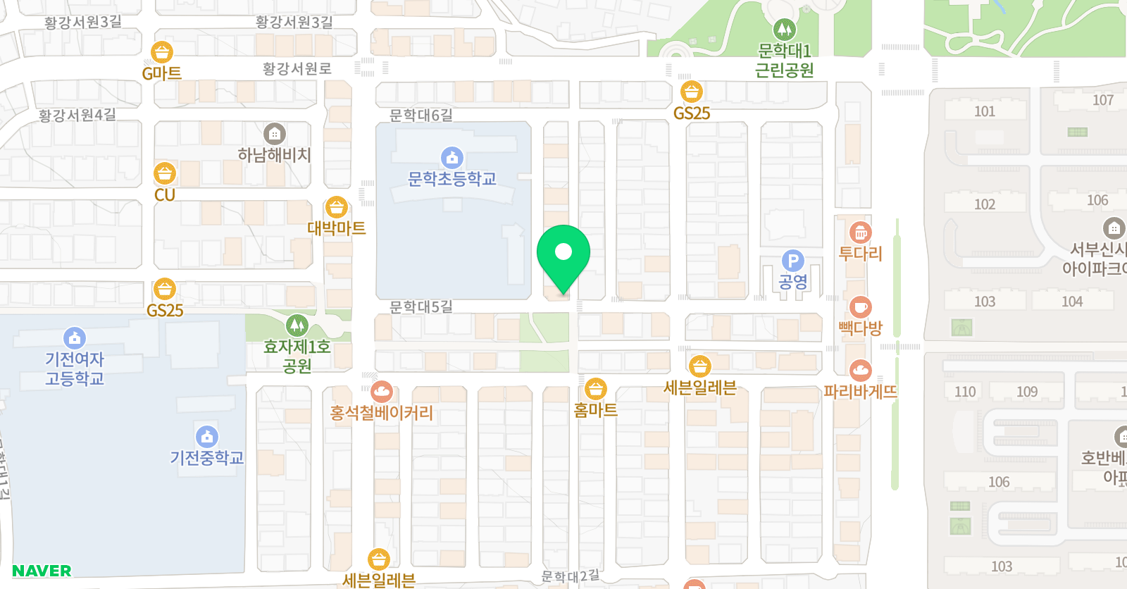 문학뮤직아카데미 학원 위치