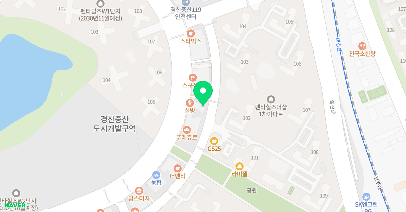 리드인 경산펜타힐즈점 위치