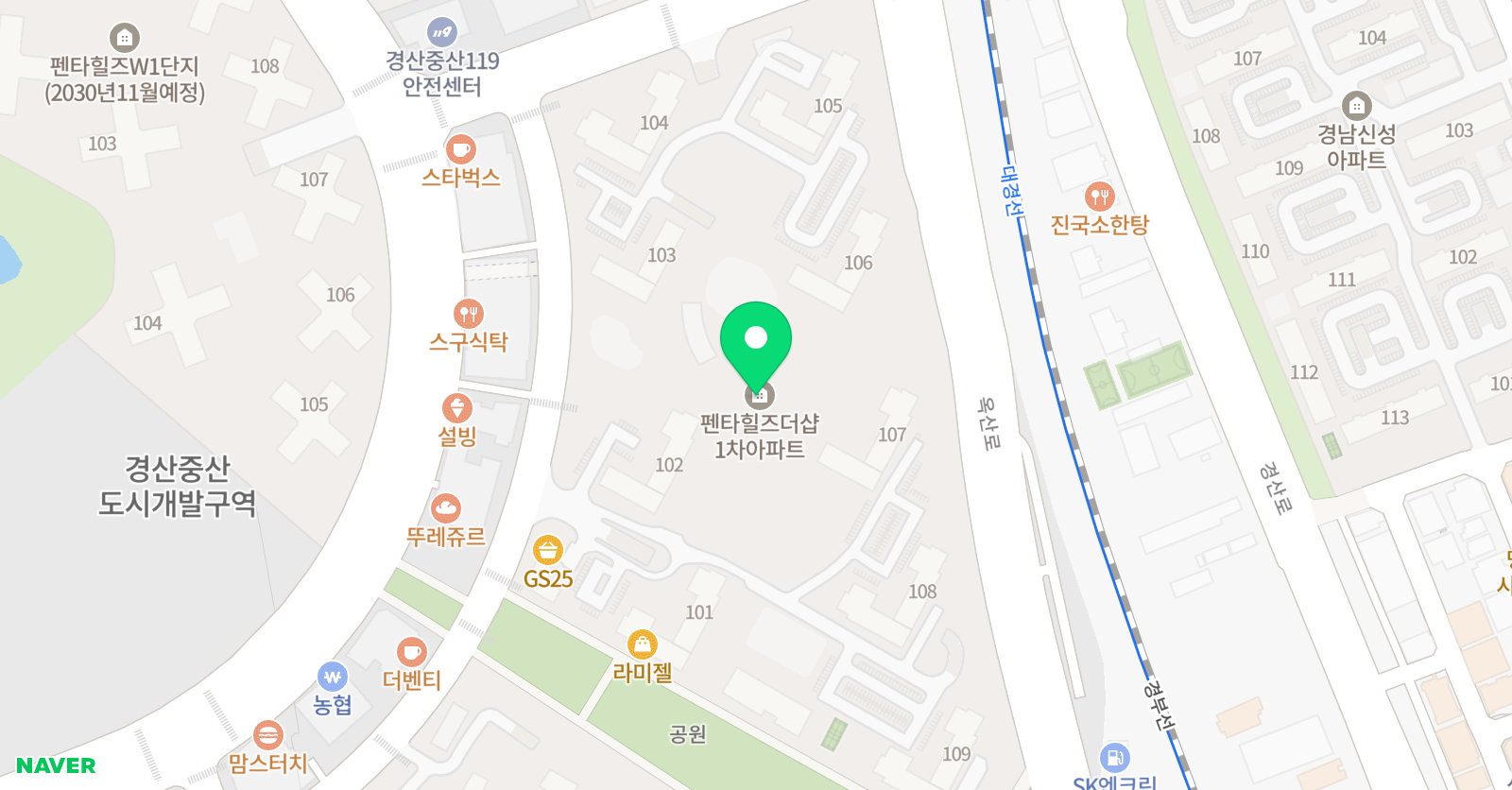기탄사고력교실 펜타힐즈성암학원 위치