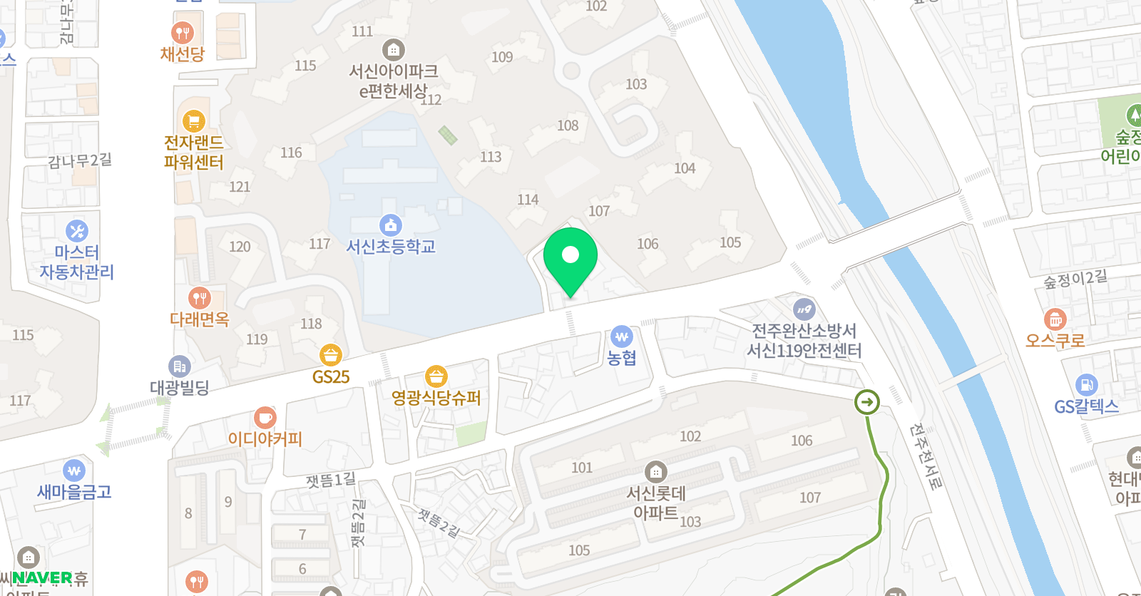 새솔 학원 위치