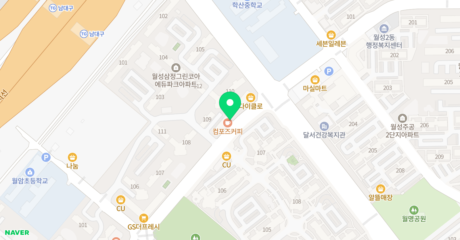 그라바아트클래스 미술학원 월성삼정점 위치