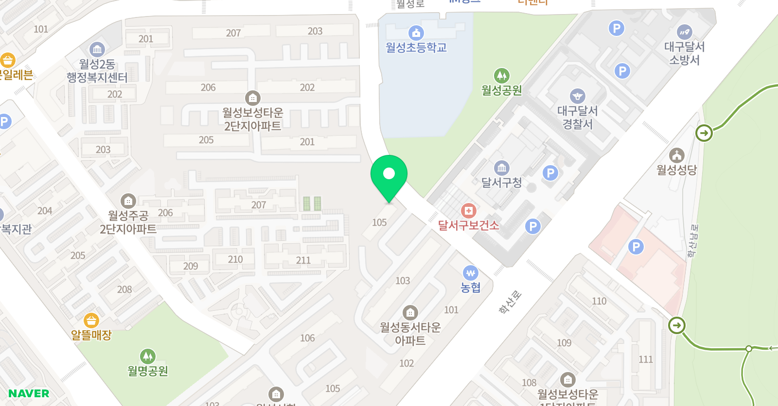 푸르넷공부방 잉글리시버디 월성점 위치