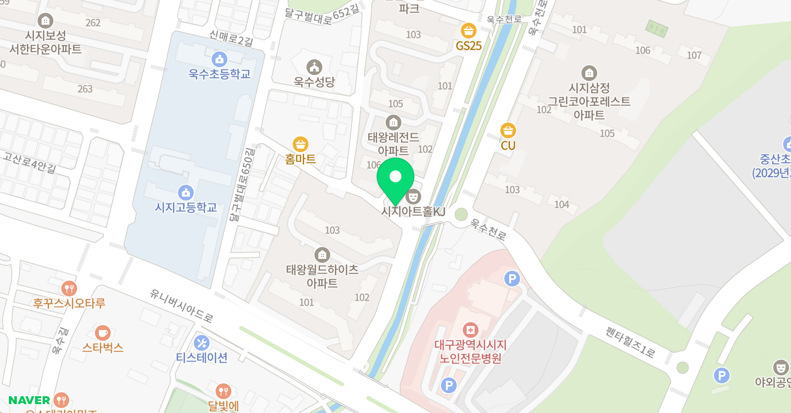 숲 음악학원 욱수점 위치