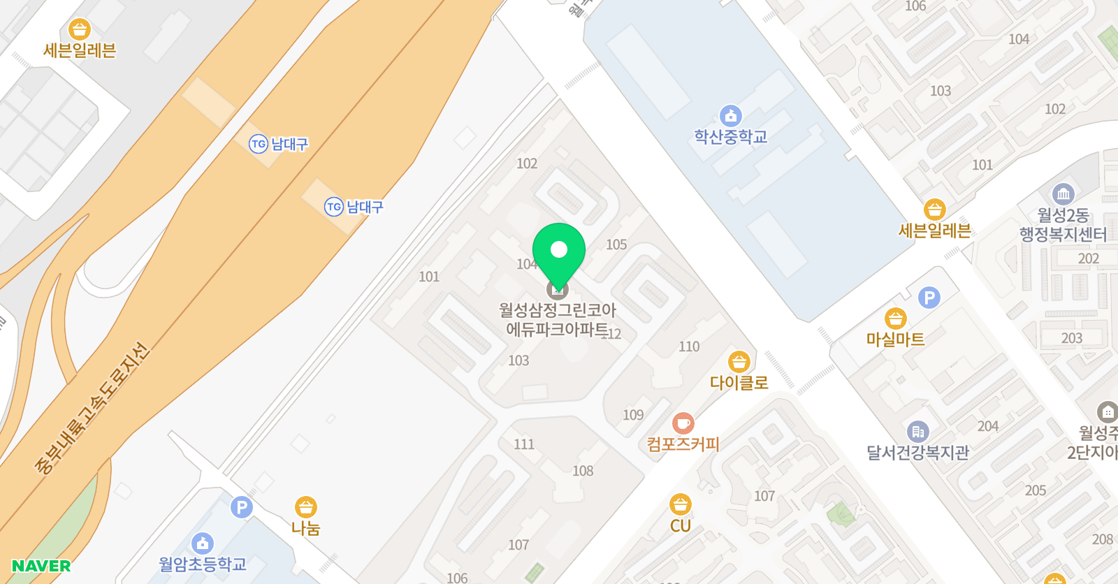 아소비 대구 월성삼정 그린코아점 위치