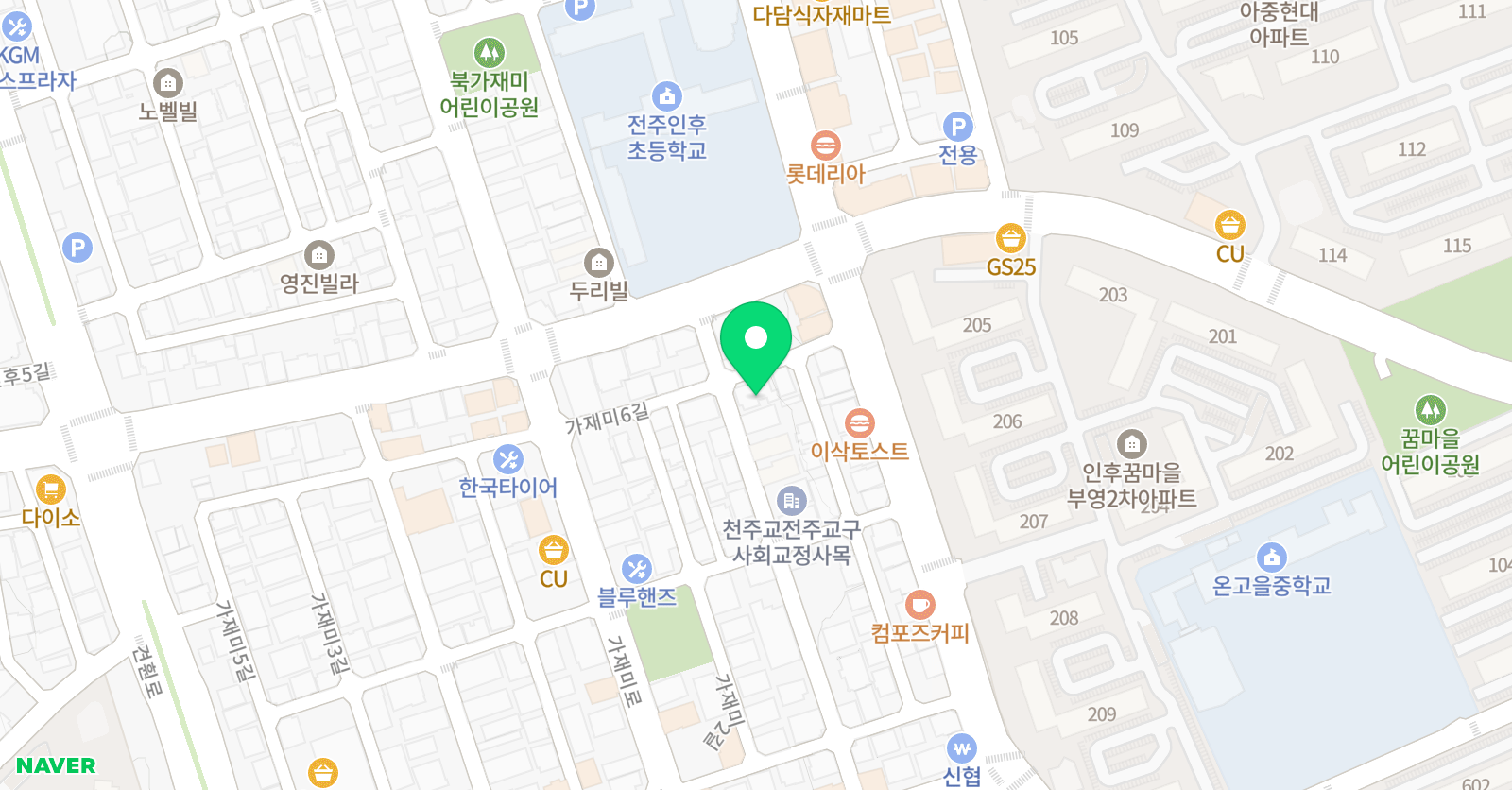 쎈수학러닝센터 인후학원 위치