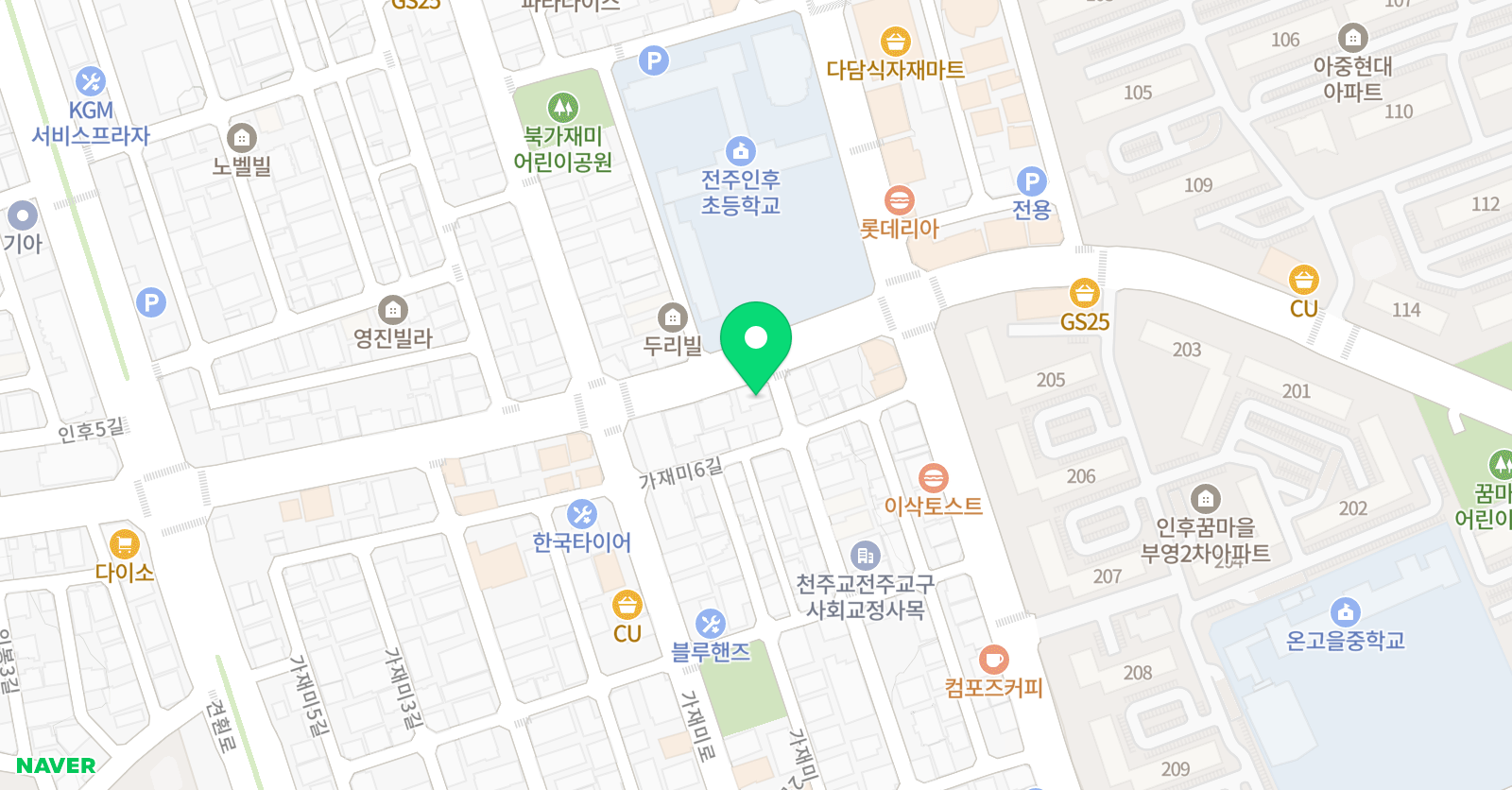 정해 수학전문학원 위치