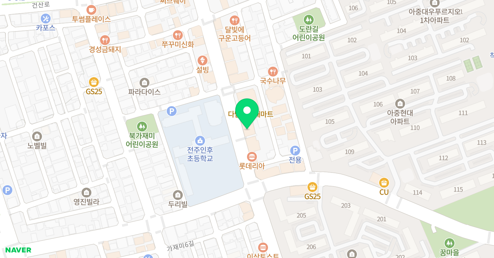 PDI 국제어학원 인후분원 위치