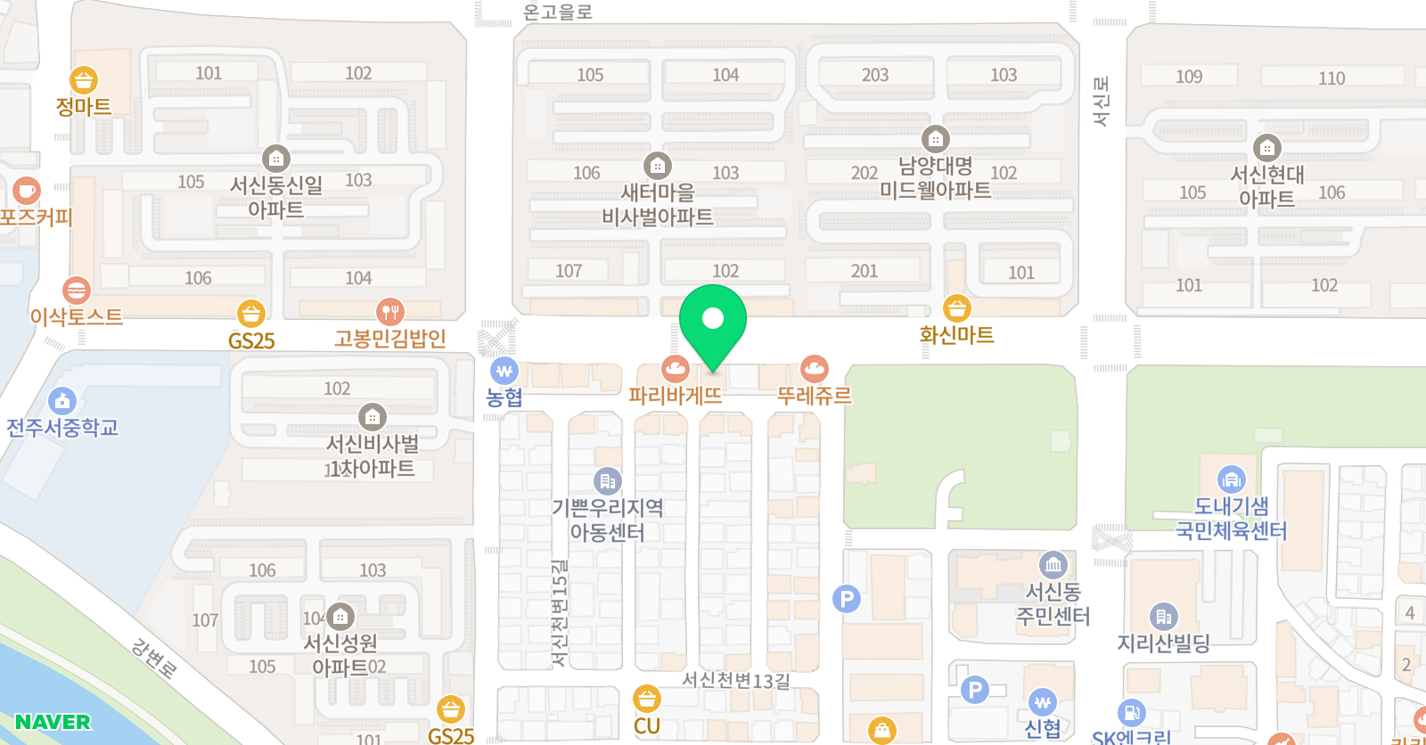 지앤비 어학원 서신캠퍼스 위치
